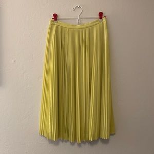 Bright JCrew Pleated Skirt - Chartreuse - Size 0